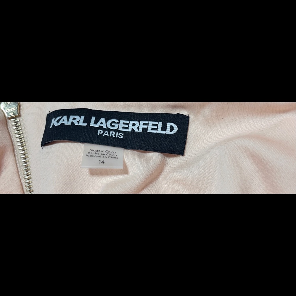 Karl Lagerfeld Scuba Crepe 3/4 Ruffle-Sleeve Sheeth Dress